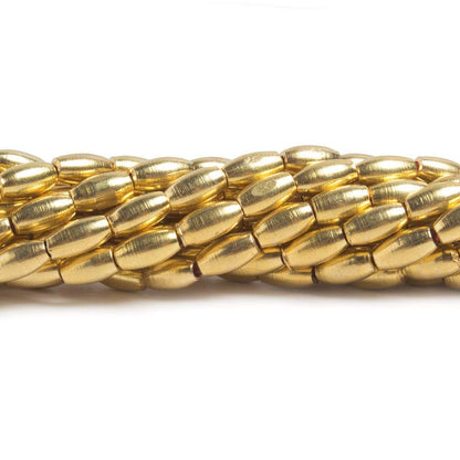 6x3mm 22kt gold plated Copper Plain Rice Beads 8 inch 33 pieces