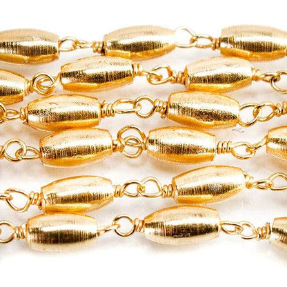 6x3mm 22kt Gold plated Rice Bead Gold plated Chain by the foot