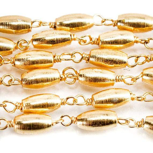 6x3mm 22kt Gold plated Rice Bead Gold plated Chain by the foot
