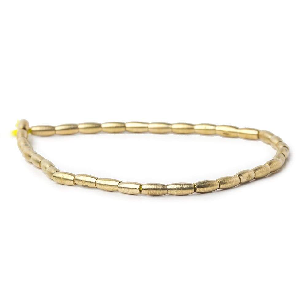 6x3mm Brass Plain Rice Beads 31 beads 8 inch