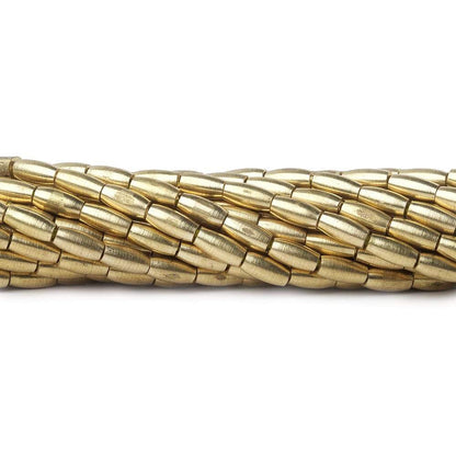 6x3mm Brass Plain Rice Beads 31 beads 8 inch