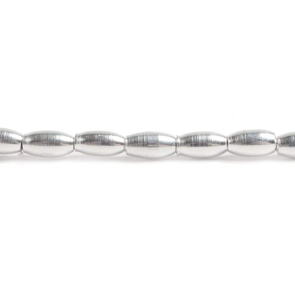 6x3mm Silver plated Copper Plain Rice Beads 33pcs