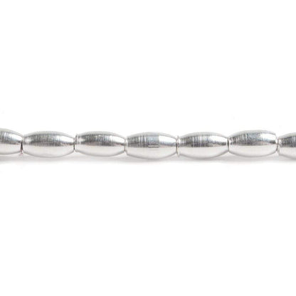6x3mm Silver plated Copper Plain Rice Beads 33pcs