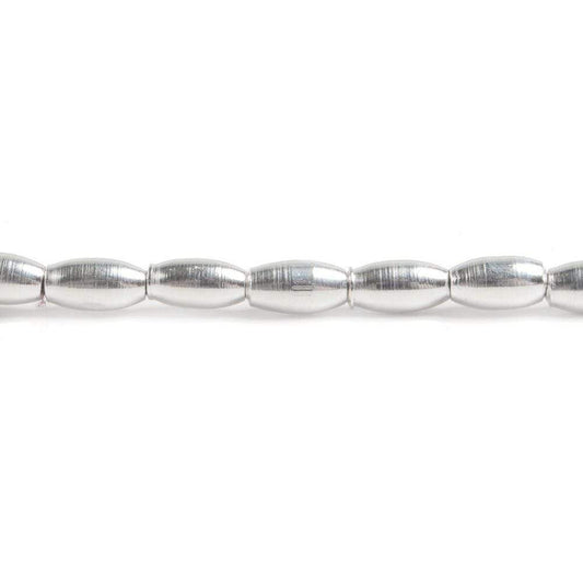 6x3mm Silver plated Copper Plain Rice Beads 33pcs
