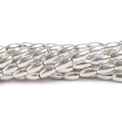 6x3mm Silver plated Copper Plain Rice Beads 33pcs