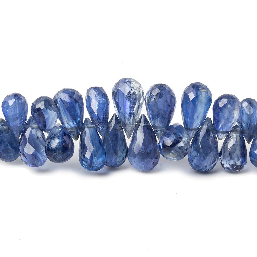 5x4-12x7mm Kyanite Tear Drop Briolette 8 inch 75 pieces