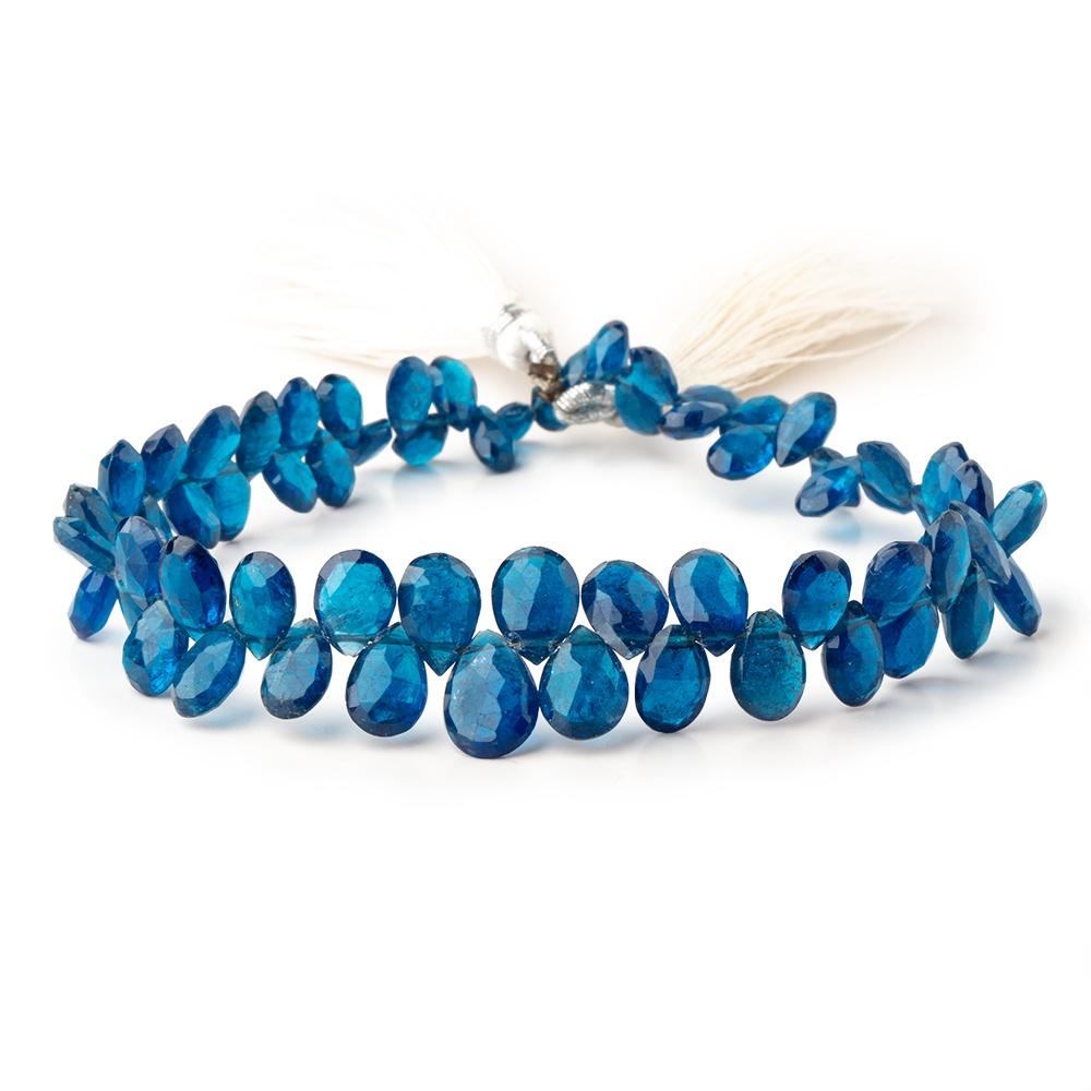 6x4-10x7mm Neon Apatite Faceted Pear Beads 8.5 inch 64 pieces AAA