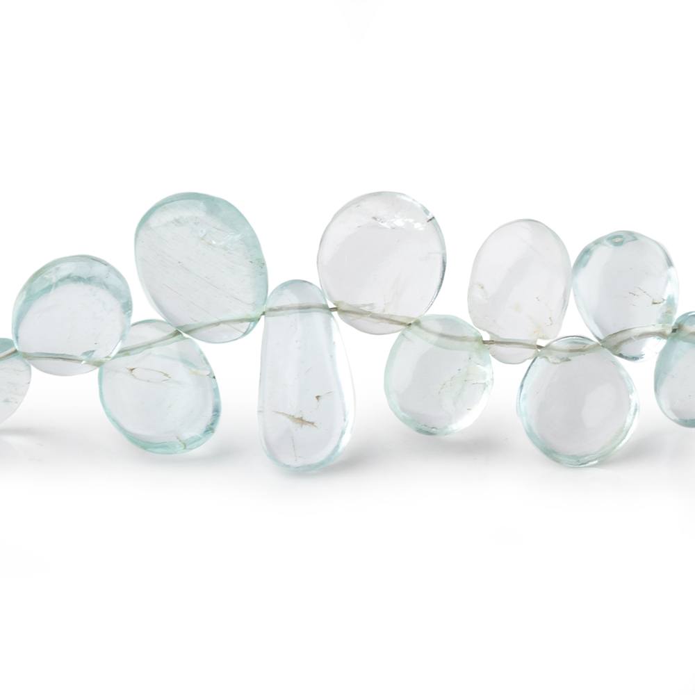6x4-12x10mm Aquamarine Plain Freeshape Beads 7 inch 38 pieces