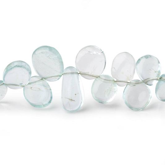 6x4-12x10mm Aquamarine Plain Freeshape Beads 7 inch 38 pieces