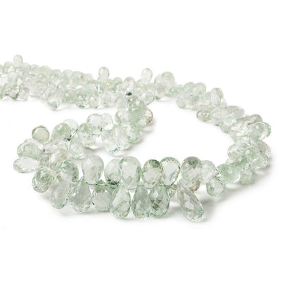 6x4-13x6mm Prasiolite (Green Amethyst) Faceted Tear Drops Beads 16 inch 177 pcs