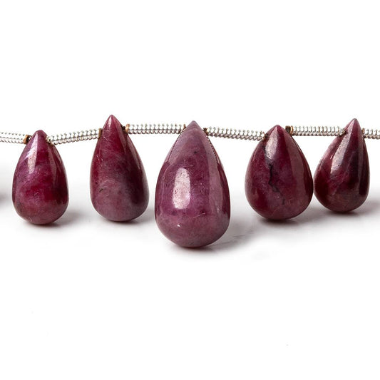 6x4-14x8mm Ruby Plain Tear Drop beads 8 inch 33 pieces AA