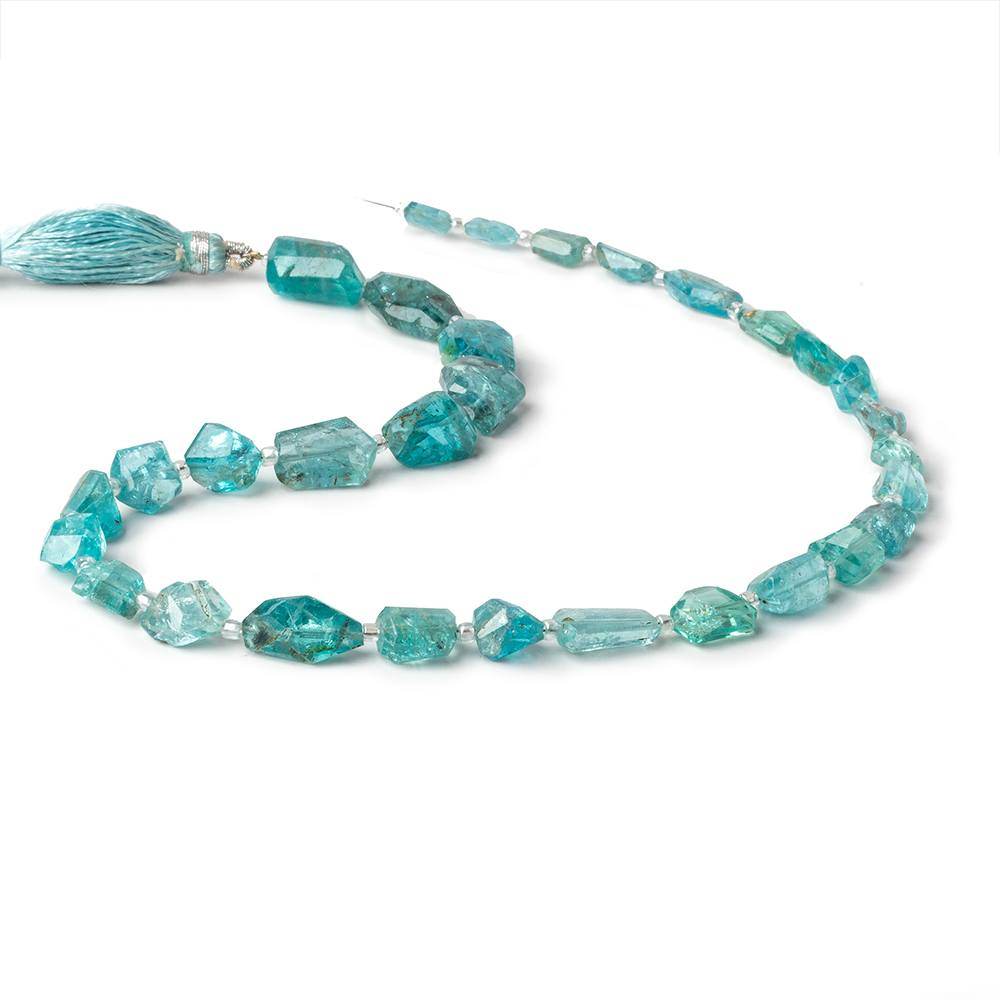 6x4-15x9mm Apatite faceted nugget beads 14.5 inch 31 pieces