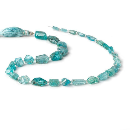 6x4-15x9mm Apatite faceted nugget beads 14.5 inch 31 pieces