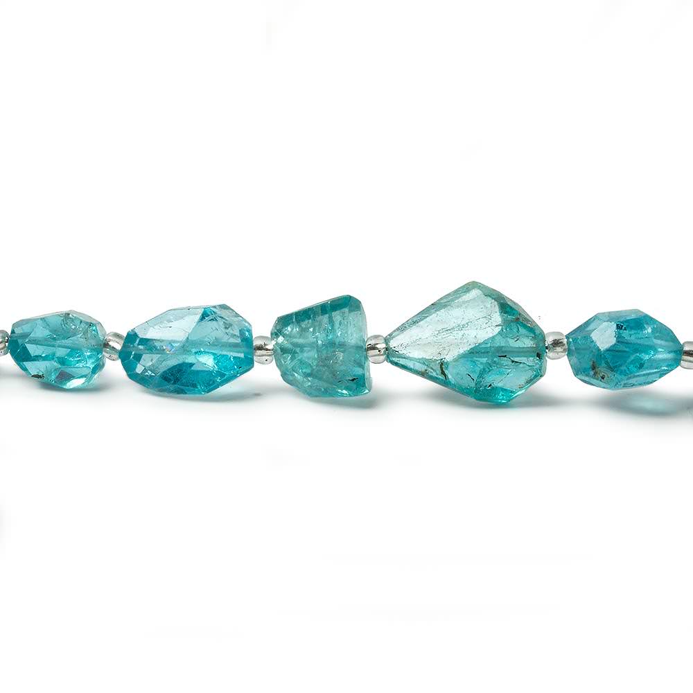 6x4-15x9mm Apatite faceted nugget beads 14.5 inch 31 pieces