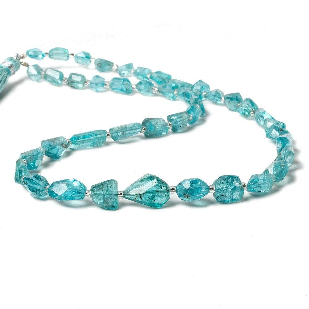 6x4-15x9mm Apatite faceted nugget beads 14.5 inch 31 pieces