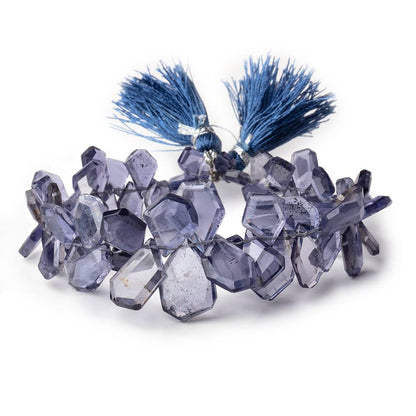 6x4-16x10mm Iolite Faceted Freeform Beads 7 inch 62 pieces