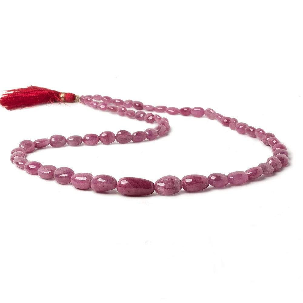 6x4-16x9mm Burmese Ruby plain nugget beads 19.5 inch 59 pieces