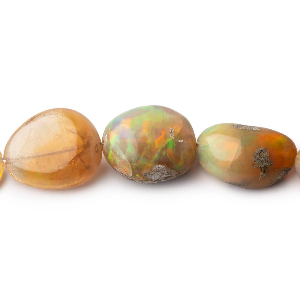 6x4-17x13mm Golden Ethiopian Opal Plain Nugget Beads 20 inch 42 pieces AA