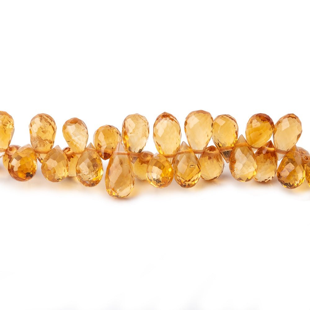 6x4-7x4mm Citrine Faceted Tear Drop Beads 9 inch 124 pieces