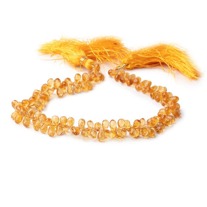 6x4-7x4mm Citrine Faceted Tear Drop Beads 9 inch 124 pieces