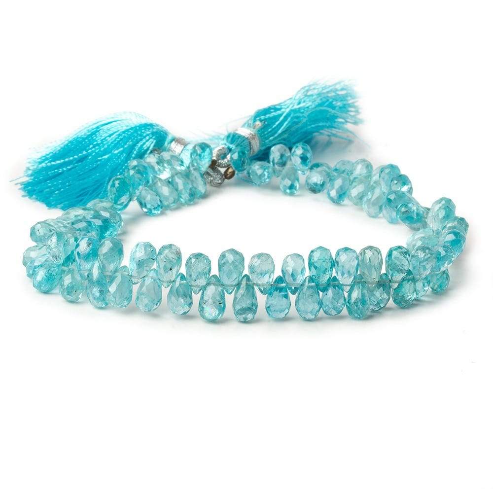 4x3-5x4mm Pool Water Blue Apatite Faceted Tear Drop Beads 8 inch 104 pieces