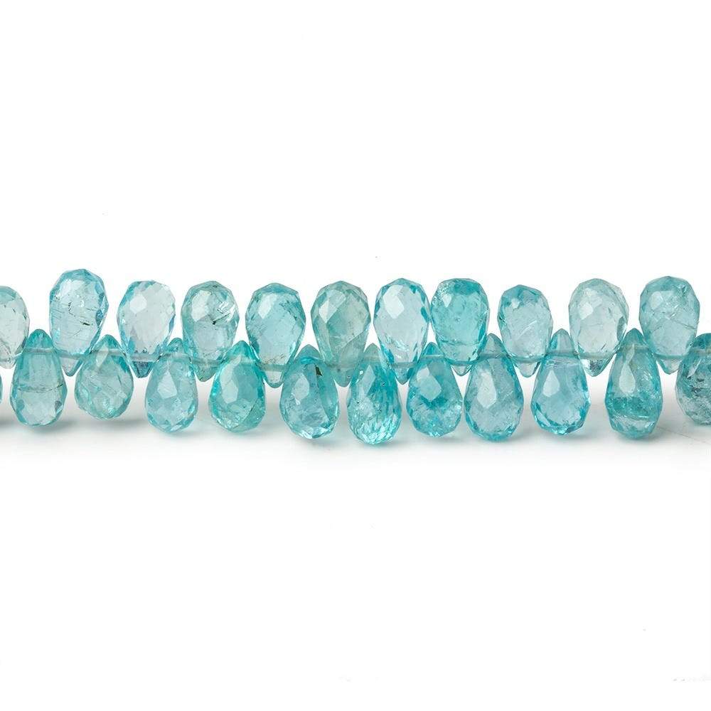 4x3-5x4mm Pool Water Blue Apatite Faceted Tear Drop Beads 8 inch 104 pieces