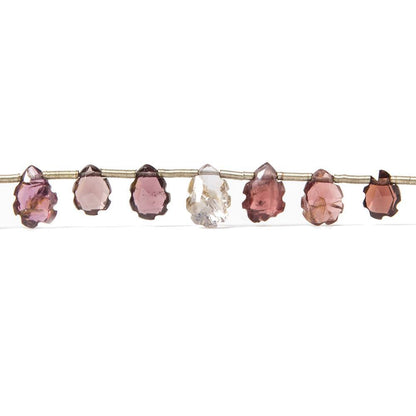 6x4-7x5mm MultiColor Spinel Scalloped Edge Pear Beads 7.5 inch 30 pieces