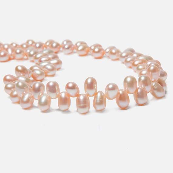5x7mm Peach Top Drilled Oval Freshwater Pearls 15.5 inch 90 pcs
