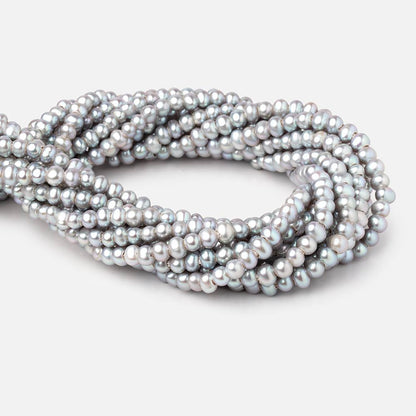 6x4-7x5mm Silver Off Round 2.5mm Large Hole Freshwater Pearls 15 inch 85 pieces