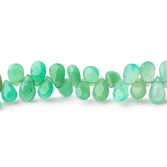 6x4-8x4mm Chrysoprase Faceted Pear Beads 7.5 inch 75 pieces