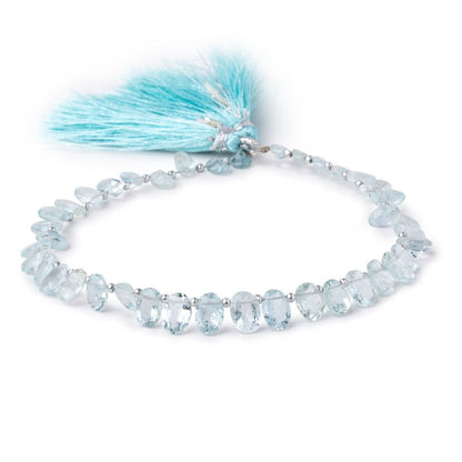 6x4-8x5mm Aquamarine Top Drilled Faceted Ovals 8.5 inch 40 Beads