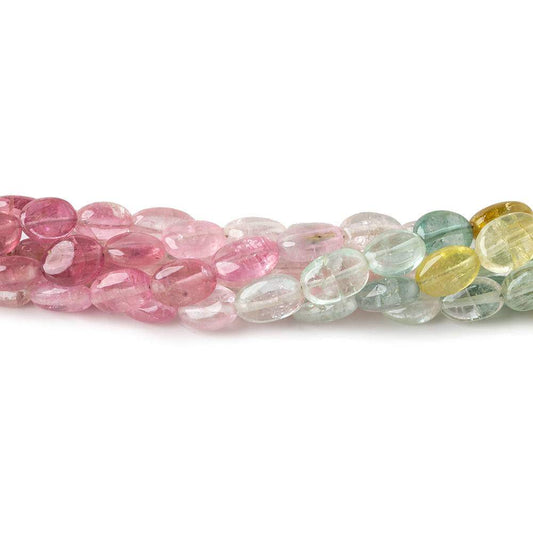 6x4-8x5mm Multi Color Afghani Tourmaline Plain Oval Beads 16.5 inch 63 pieces