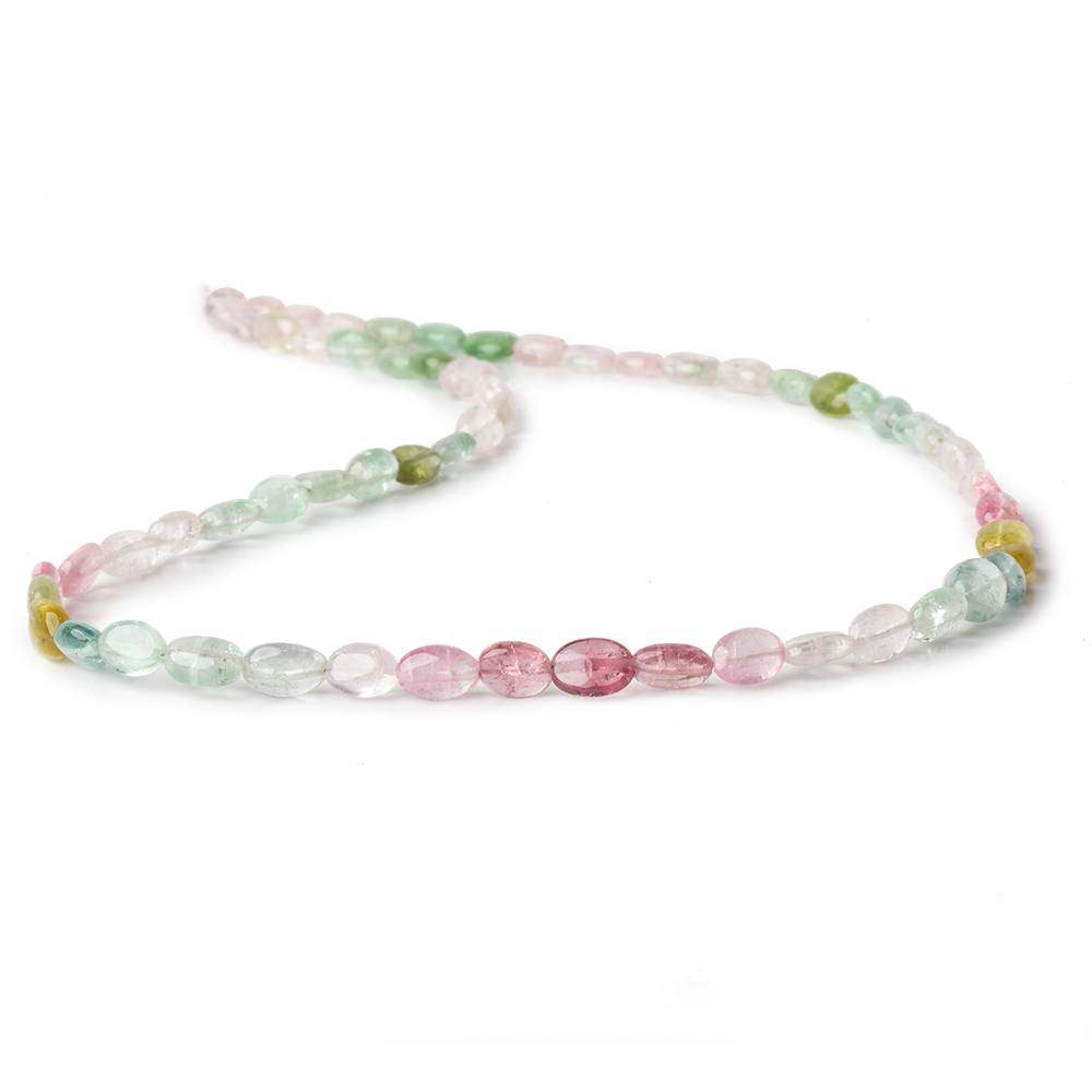 6x4-8x5mm Multi Color Afghani Tourmaline Plain Oval Beads 16.5 inch 63 pieces
