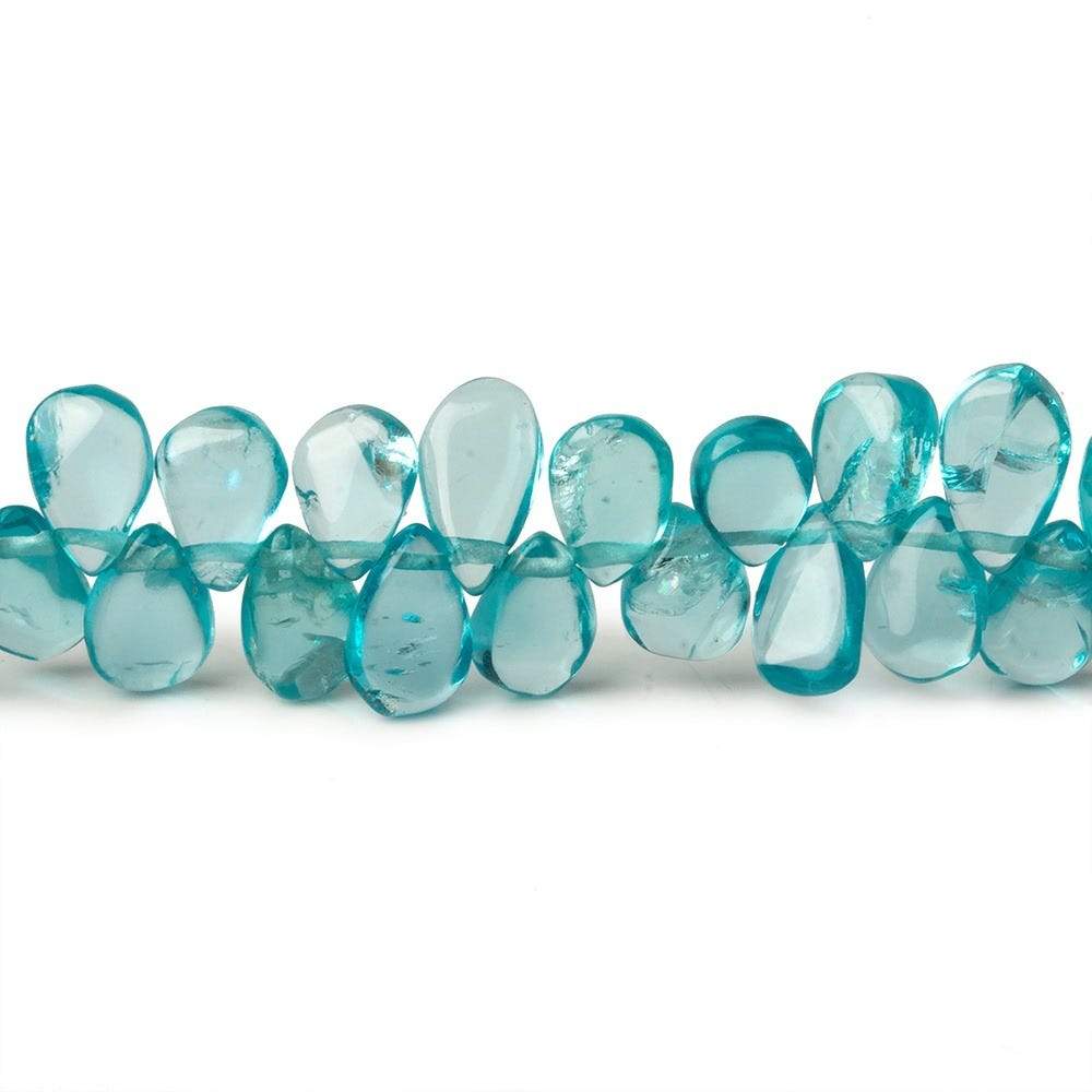6x4-8x5mm Pool Blue Apatite Plain Pear Beads 9 inch 86 pieces