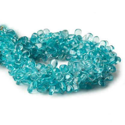 6x4-8x5mm Pool Blue Apatite Plain Pear Beads 9 inch 86 pieces