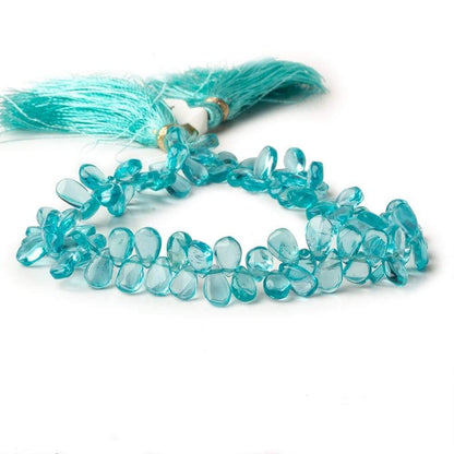 6x4-8x5mm Pool Blue Apatite Plain Pear Beads 9 inch 86 pieces