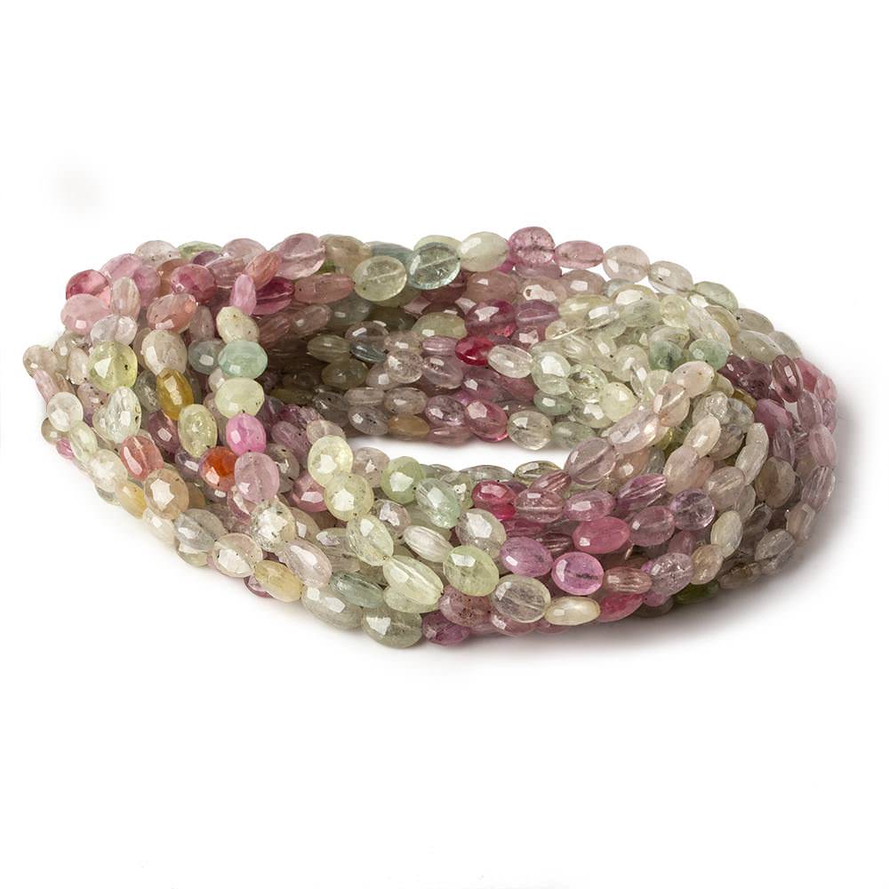 6x4-8x6mm Multi Color Umba Sapphire faceted oval beads 18 inch 72 pieces AA