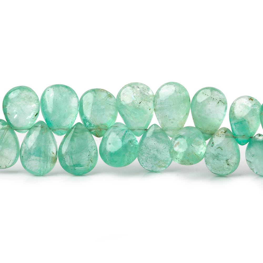 6x4-9.5x7mm Colombian Emerald plain pear beads 8 inch 64 pieces AAA