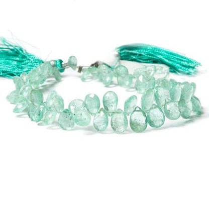 6x4-9x5mm Colombian Emerald Faceted Pears 7.75 inch 68 beads AAA