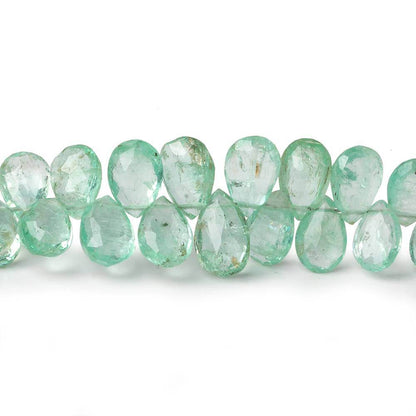 6x4-9x5mm Colombian Emerald Faceted Pears 7.75 inch 68 beads AAA