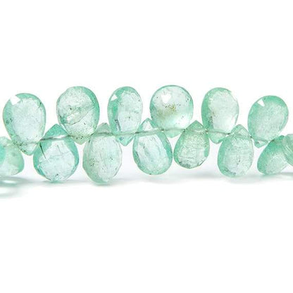 6x4-9x5mm Colombian Emerald Faceted Pears 7.75 inch 68 beads AAA