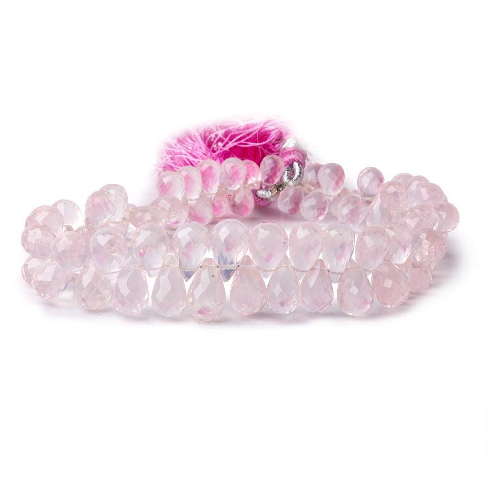 6x4-9x6mm Rose Quartz Faceted Tear Drop Beads 8 inch 80 pieces AAA
