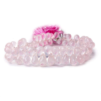6x4-9x6mm Rose Quartz Faceted Tear Drop Beads 8 inch 80 pieces AAA