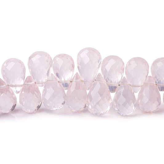 6x4-9x6mm Rose Quartz Faceted Tear Drop Beads 8 inch 80 pieces AAA