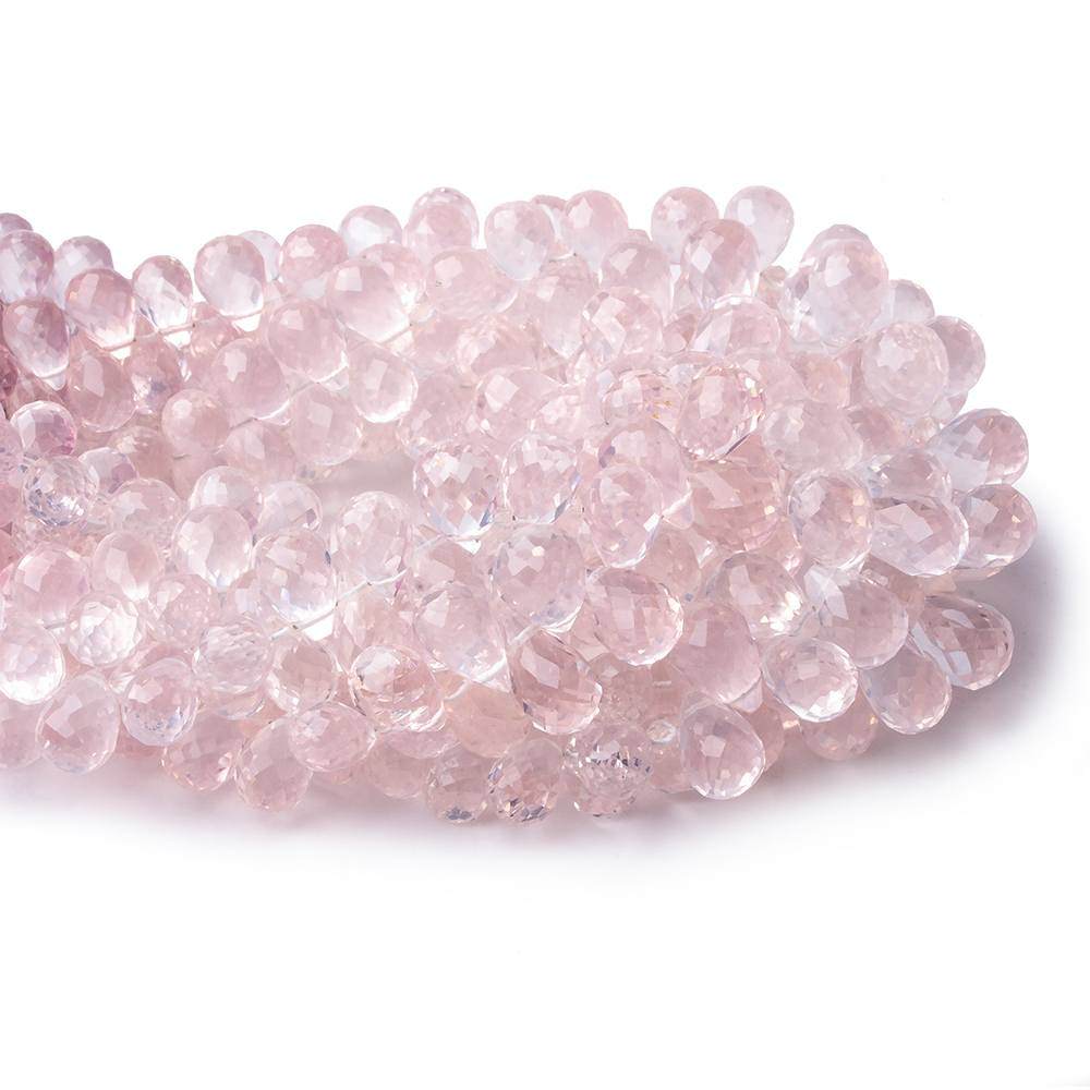 6x4-9x6mm Rose Quartz Faceted Tear Drop Beads 8 inch 80 pieces AAA