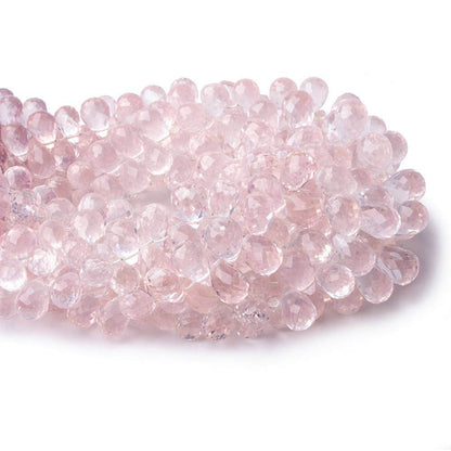 6x4-9x6mm Rose Quartz Faceted Tear Drop Beads 8 inch 80 pieces AAA