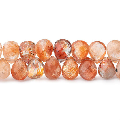 6x4-9x6mm Shaded Sunstone Faceted Pear Beads 7 inch 58 pieces