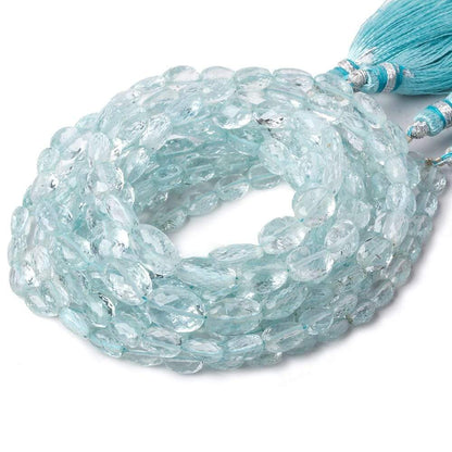 6x4-9x7mm Aquamarine micro faceted ovals 17 inch 63 beads AA