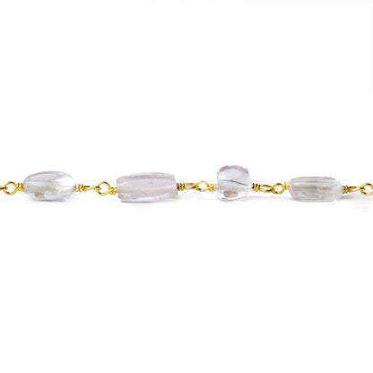 6x4-9x7mm Kunzite plain nugget Vermeil Chain by the foot