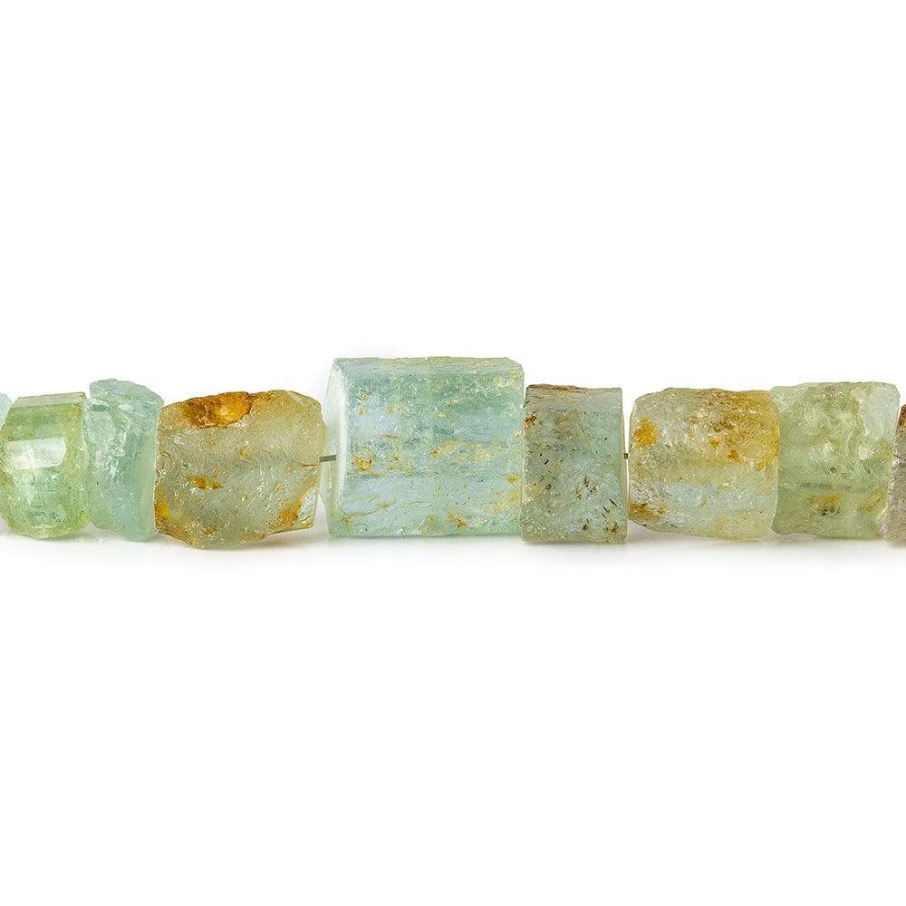 6x4-9x8mm Aquamarine Straight Drilled Natural Crystal Beads 7.5 inch 26 pcs